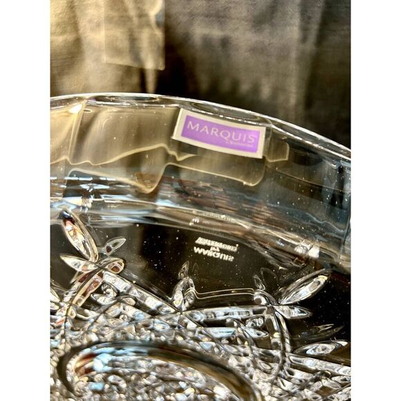 NIB Waterford Marquis Markham Chip & Dip Lead Crystal Serving Plate & Bowl - Picture 10 of 16